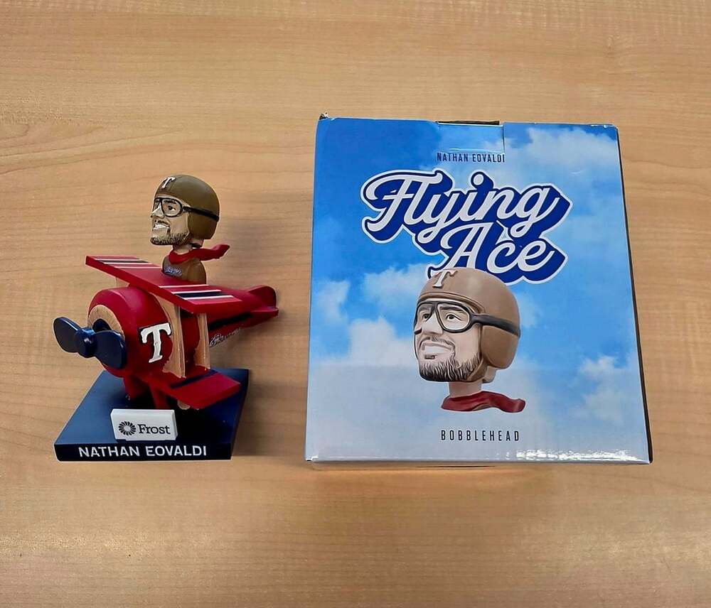Texas Rangers Nathan Eovaldi Flying Ace Bobblehead Figure Boxed